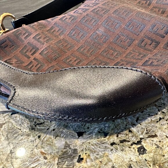 Fendi Zuccino Cuoio Borsa Pocket Bag Baguette - Picture 14 of 15